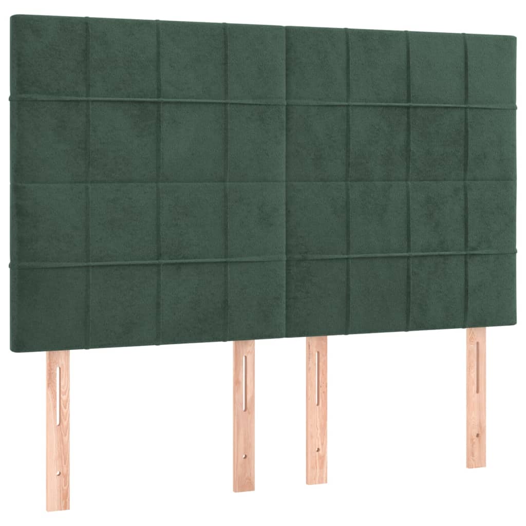 Sommier à lattes de lit et matelas Vert foncé 140x190cm Velours