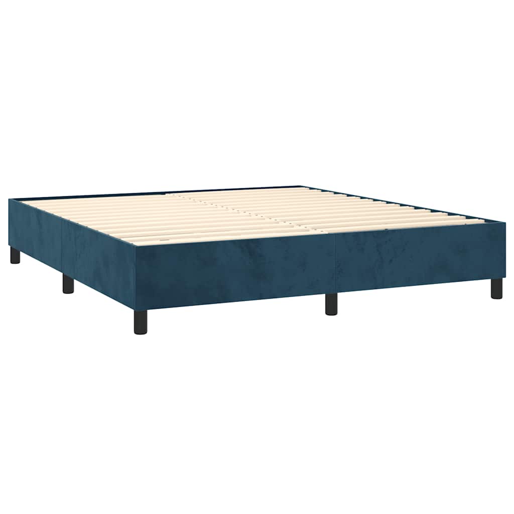 Sommier à lattes de lit et matelas Bleu foncé 160x200cm Velours - XIOS