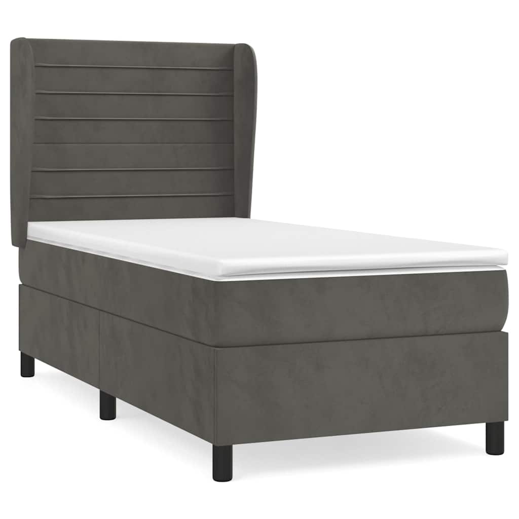 Sommier à lattes de lit et matelas Gris foncé 80x200 cm Velours - XIOS