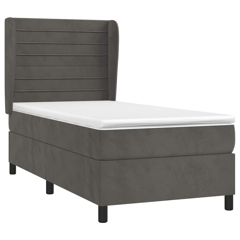 Sommier à lattes de lit et matelas Gris foncé 80x200 cm Velours - XIOS
