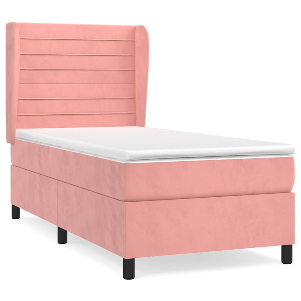 Sommier à lattes de lit avec matelas Rose 90x190 cm Velours
