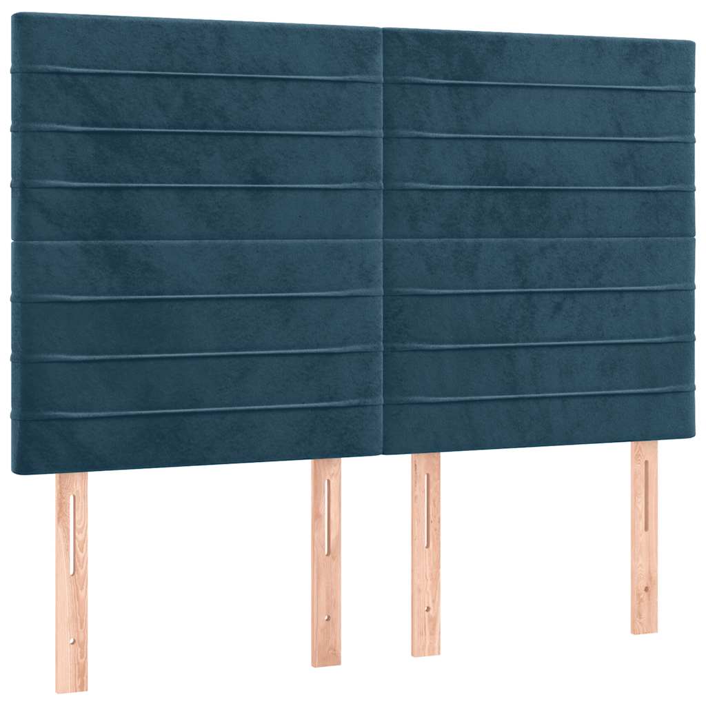 Sommier à lattes de lit et matelas Bleu foncé 140x190cm Velours - XIOS