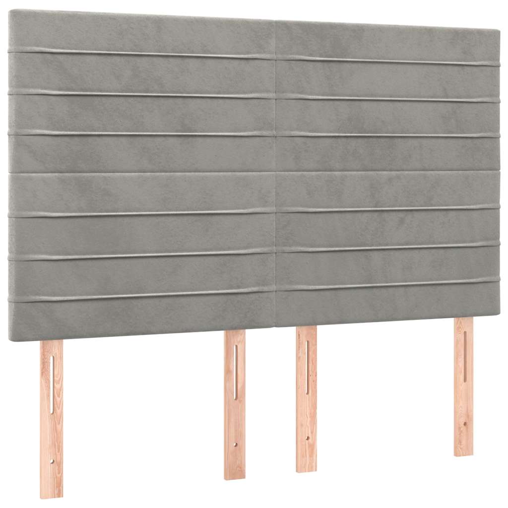 Sommier à lattes de lit et matelas Gris clair 140x200cm Velours