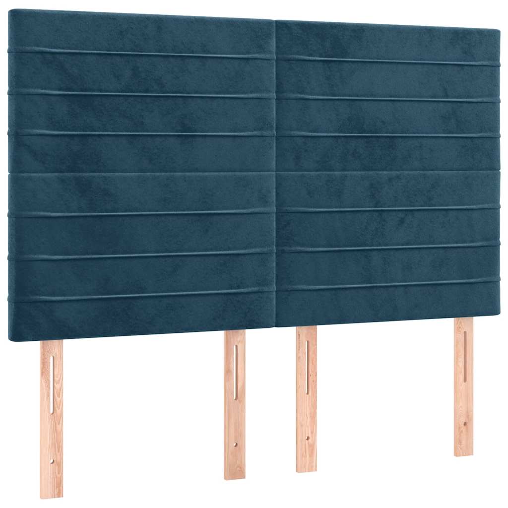 Sommier à lattes de lit et matelas Bleu foncé 140x200cm Velours - XIOS