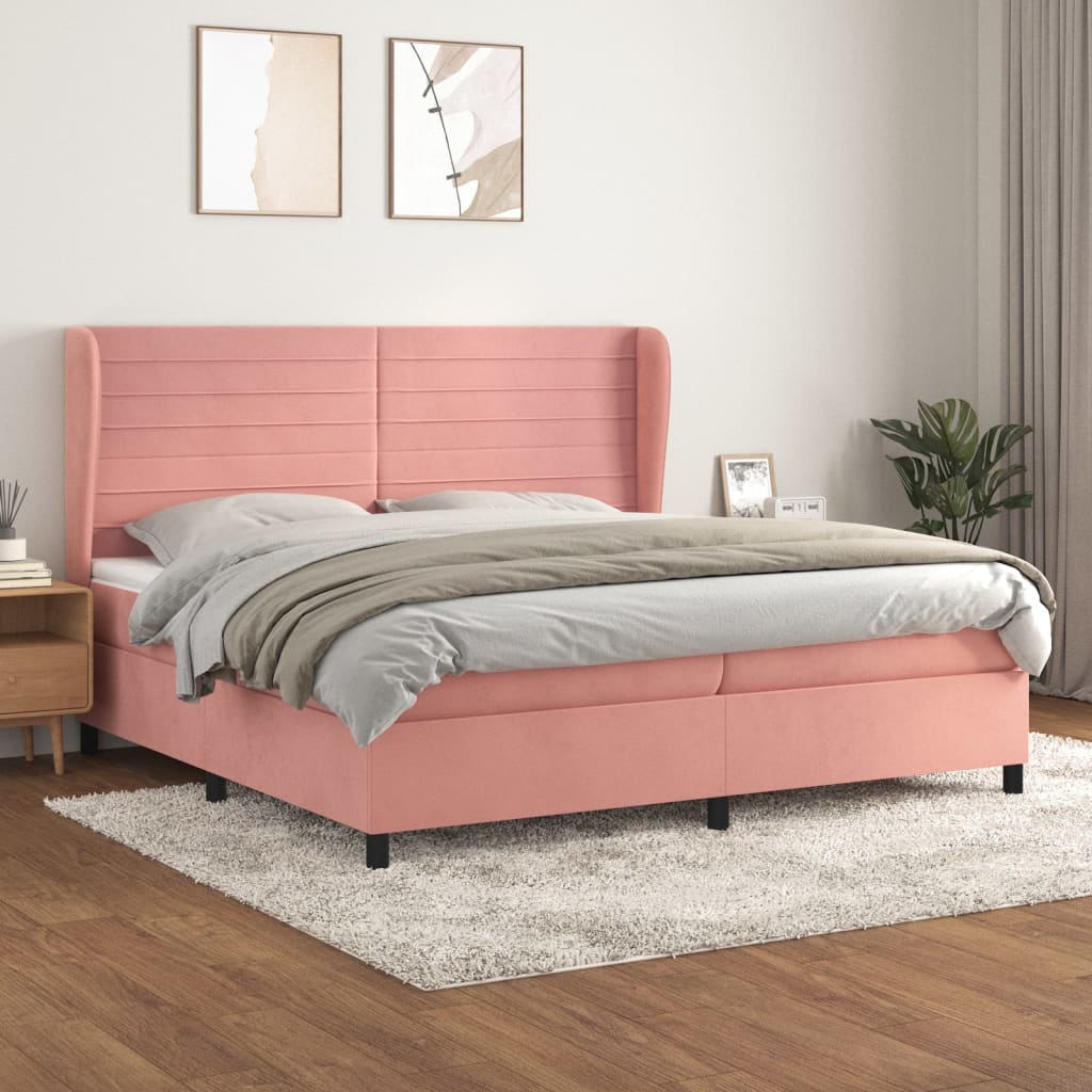 Sommier à lattes de lit avec matelas Rose 200x200 cm Velours - XIOS