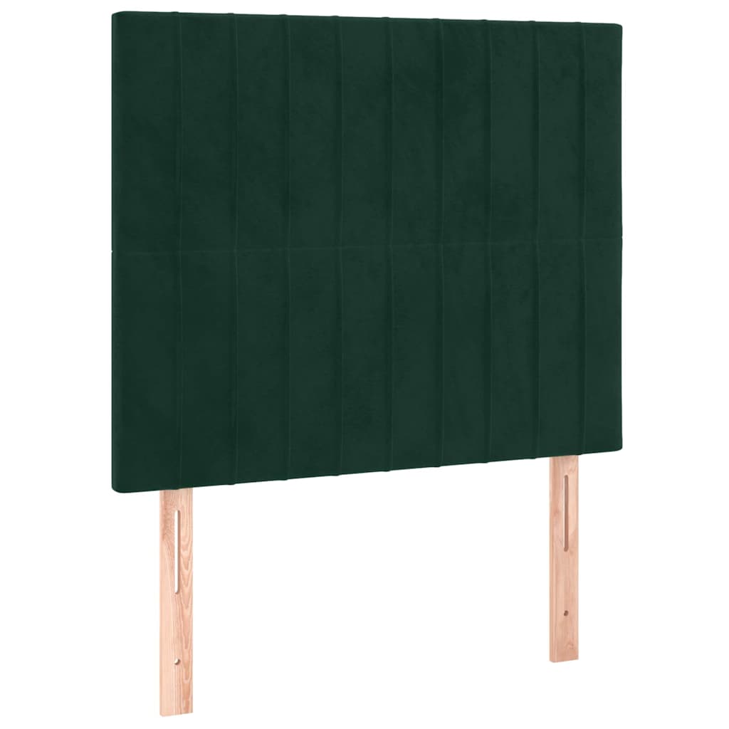 Sommier à lattes de lit et matelas Vert foncé 80x200 cm Velours