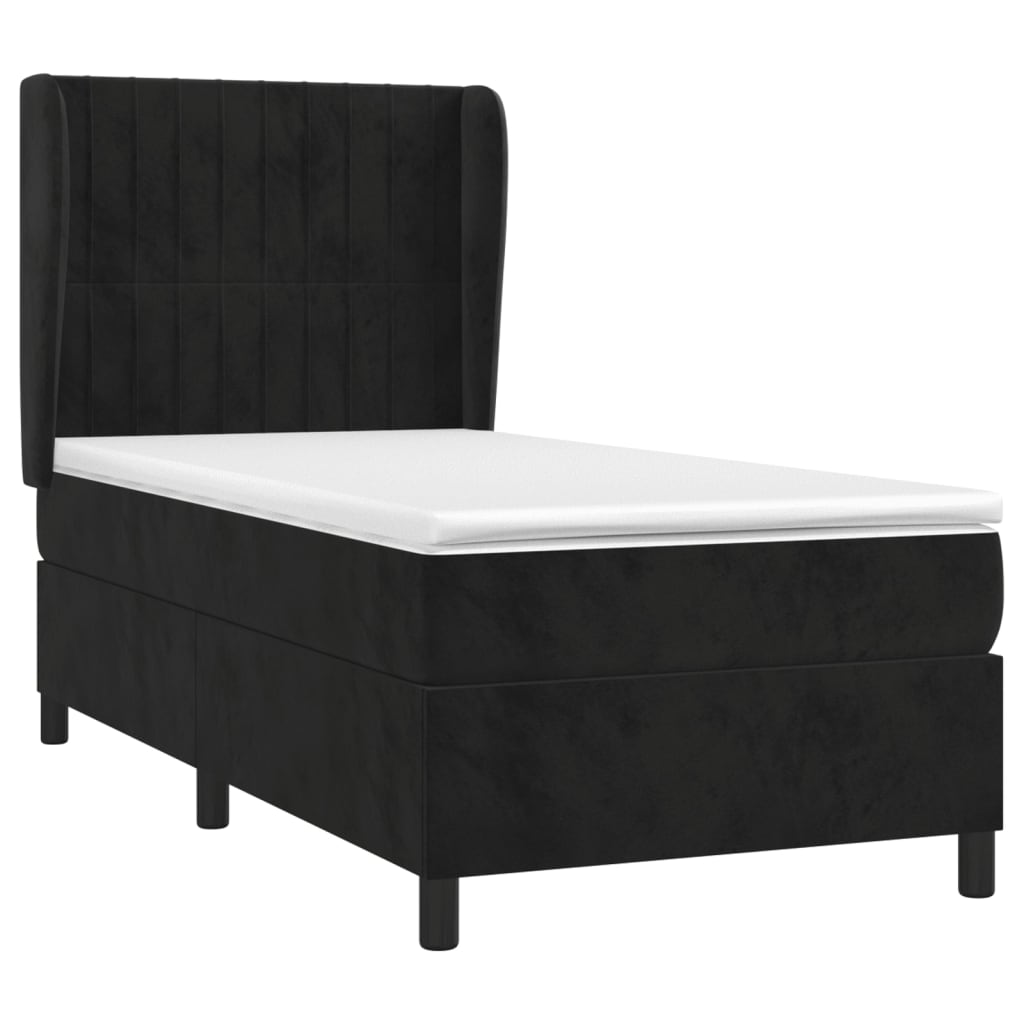 Sommier à lattes de lit avec matelas Noir 90x190 cm Velours - XIOS