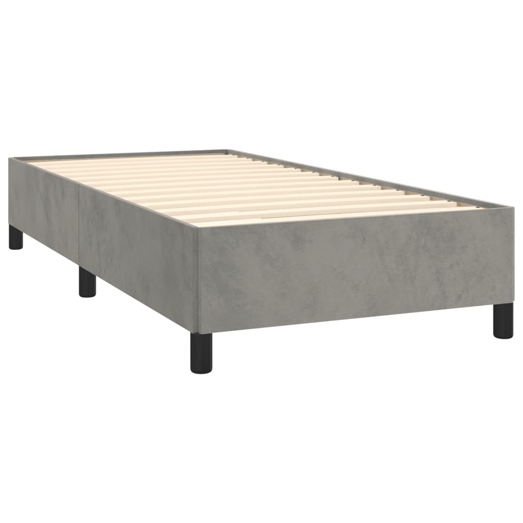 Sommier à lattes de lit et matelas Gris clair 90x200 cm Velours - XIOS