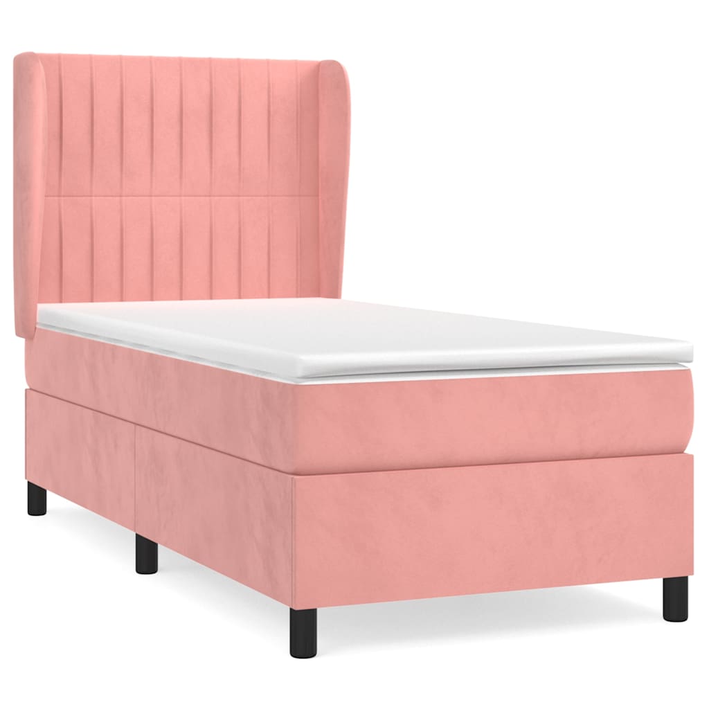 Sommier à lattes de lit avec matelas Rose 90x200 cm Velours