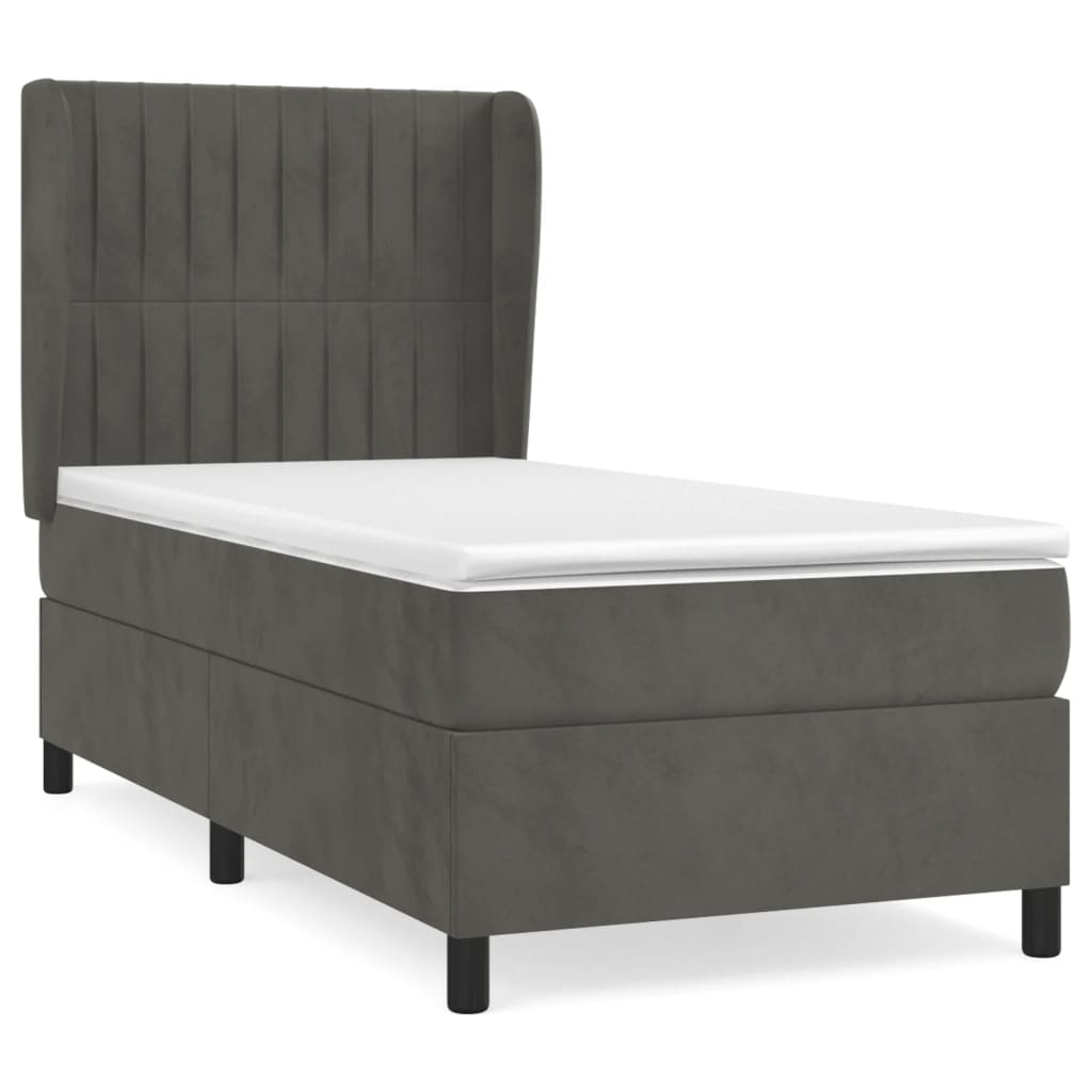 Sommier à lattes de lit avec matelas Gris foncé 100x200 cm - XIOS