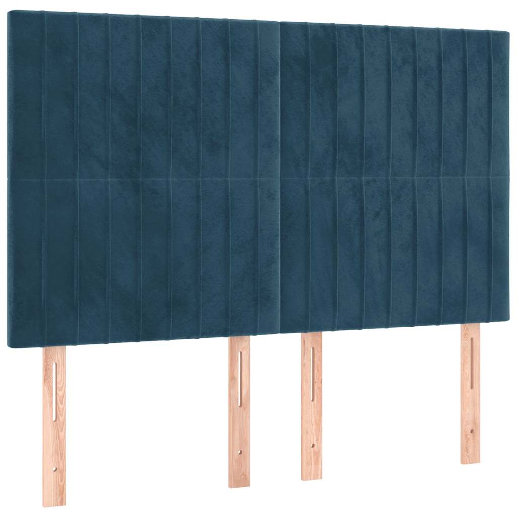 Sommier à lattes de lit et matelas Bleu foncé 140x190cm Velours - XIOS