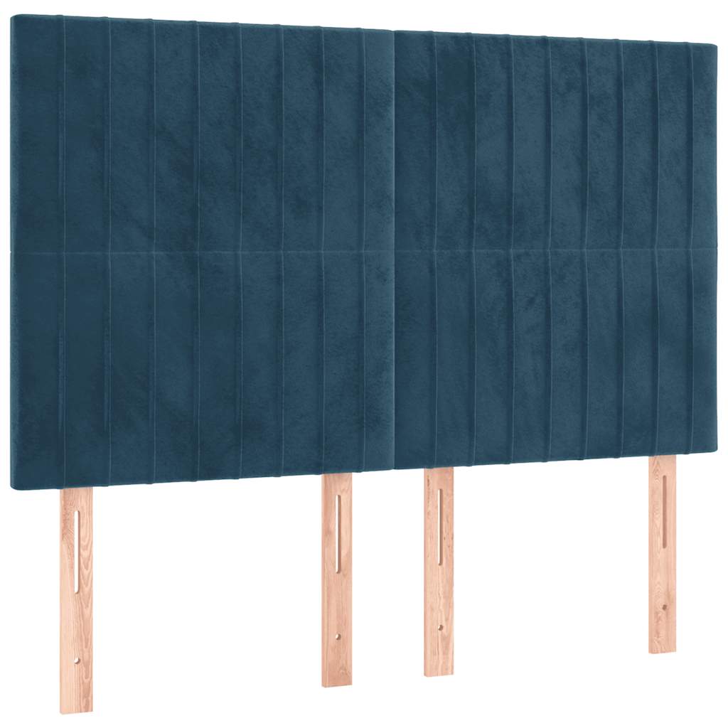 Sommier à lattes de lit et matelas Bleu foncé 140x190cm Velours - XIOS
