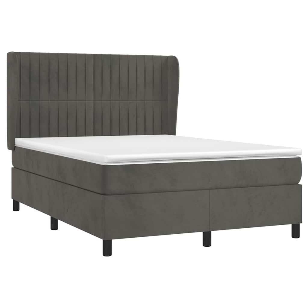 Sommier à lattes de lit et matelas Gris foncé 140x200cm Velours - XIOS