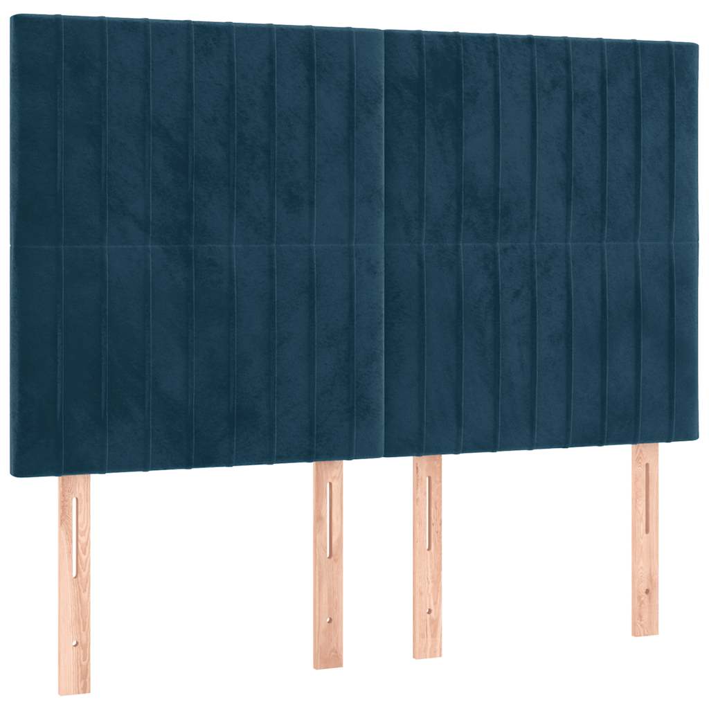 Sommier à lattes de lit et matelas Bleu foncé 140x200cm Velours - XIOS