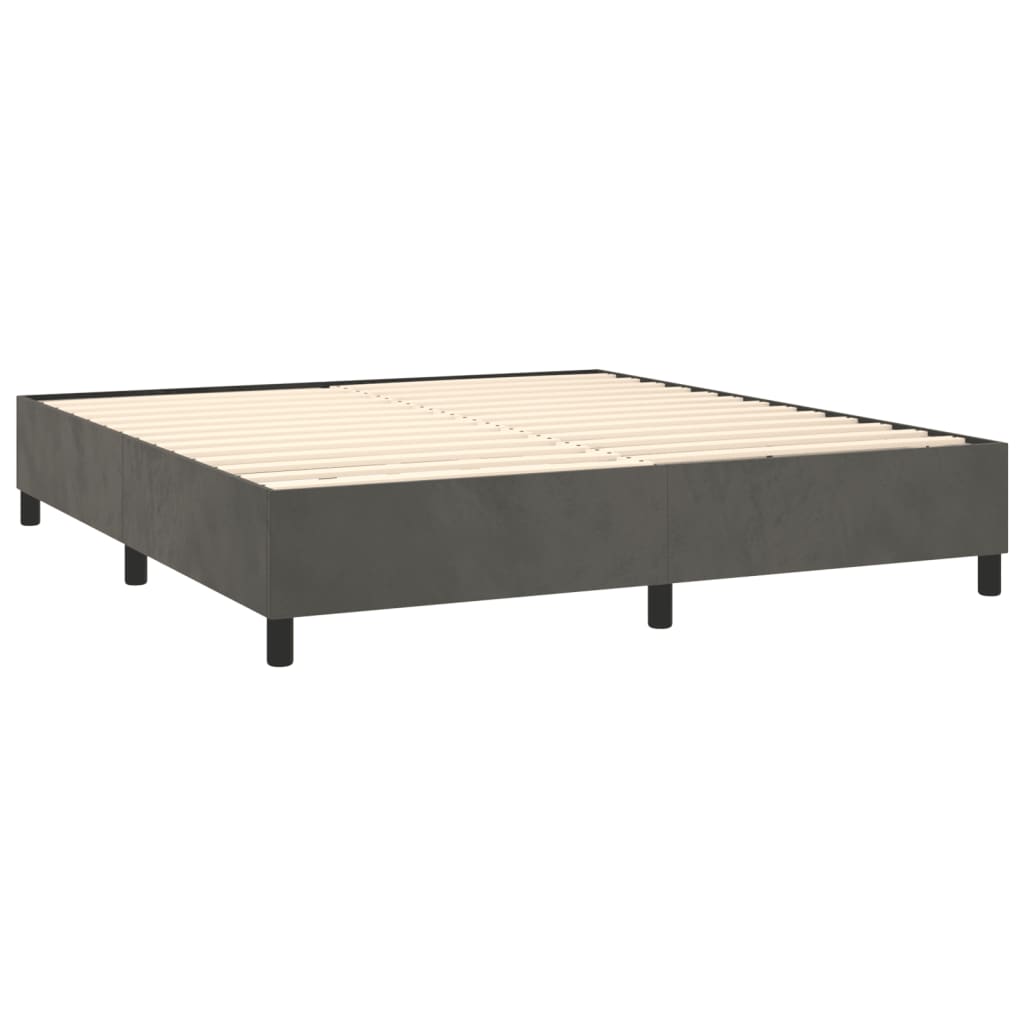 Sommier à lattes de lit et matelas Gris foncé 160x200cm Velours - XIOS