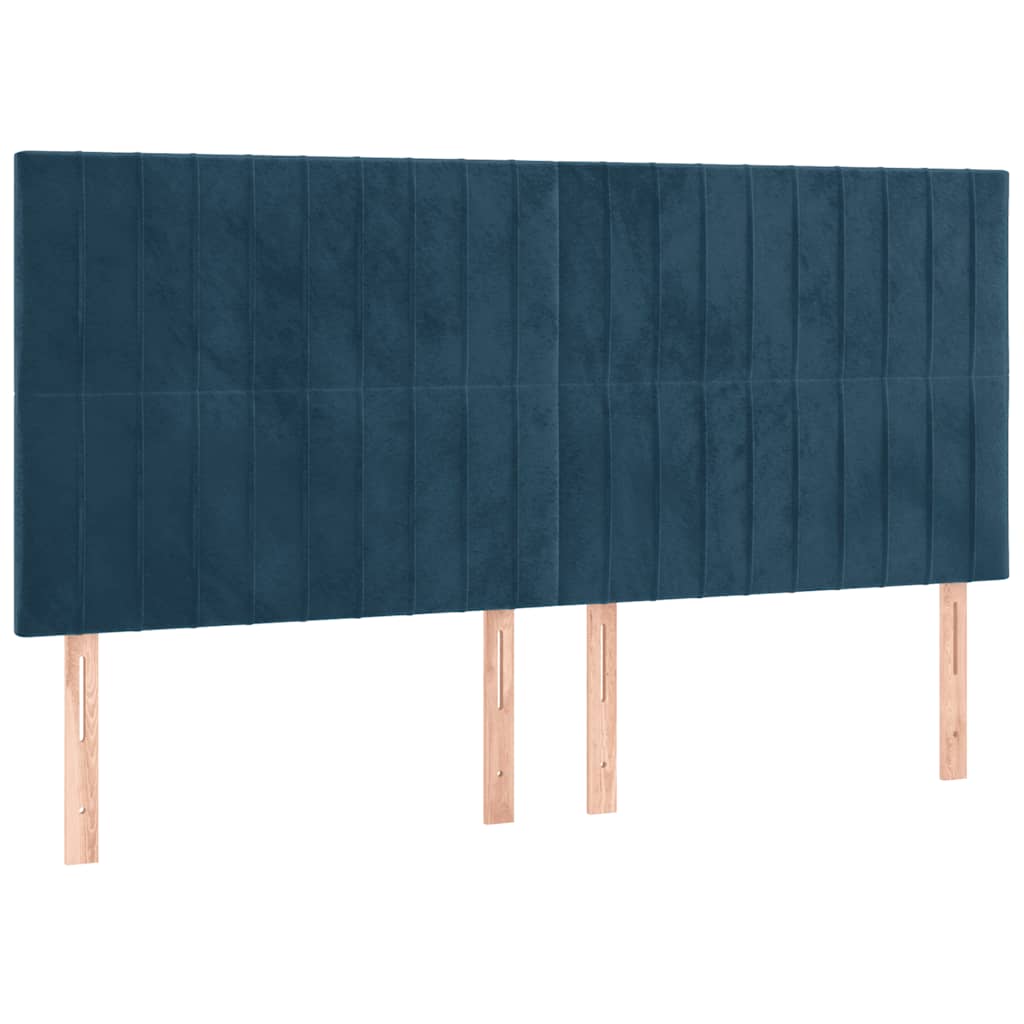 Sommier à lattes de lit et matelas Bleu foncé 160x200cm Velours - XIOS