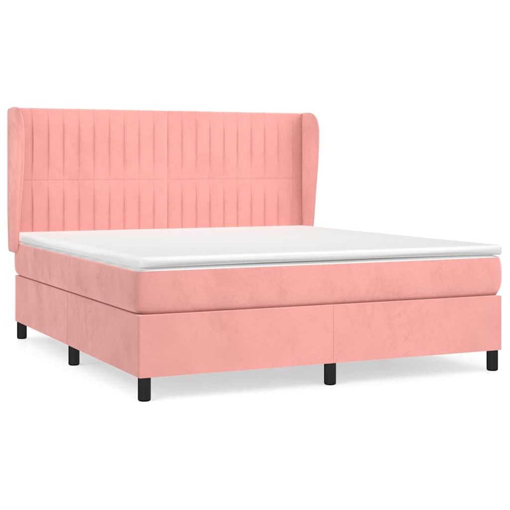 Sommier à lattes de lit avec matelas Rose 160x200 cm Velours