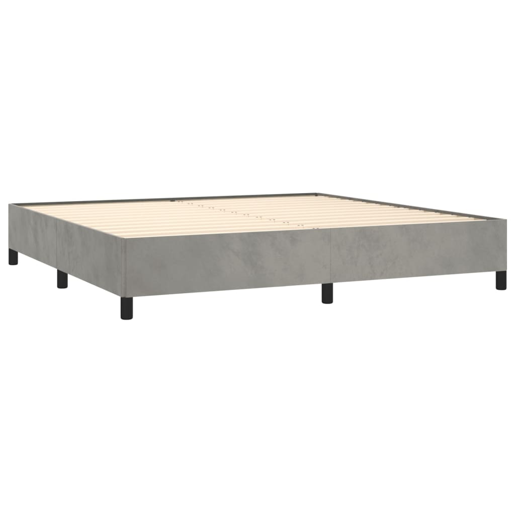 Sommier à lattes de lit et matelas Gris clair 200x200cm Velours - XIOS