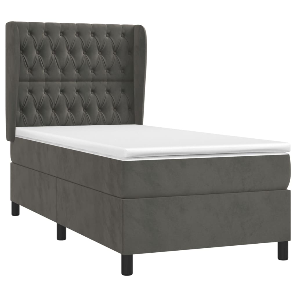Sommier à lattes de lit et matelas Gris foncé 80x200 cm Velours - XIOS