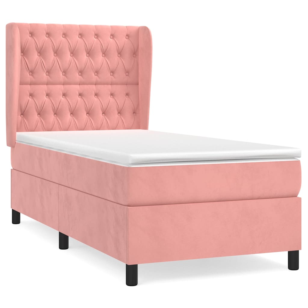 Sommier à lattes de lit avec matelas Rose 90x190 cm Velours