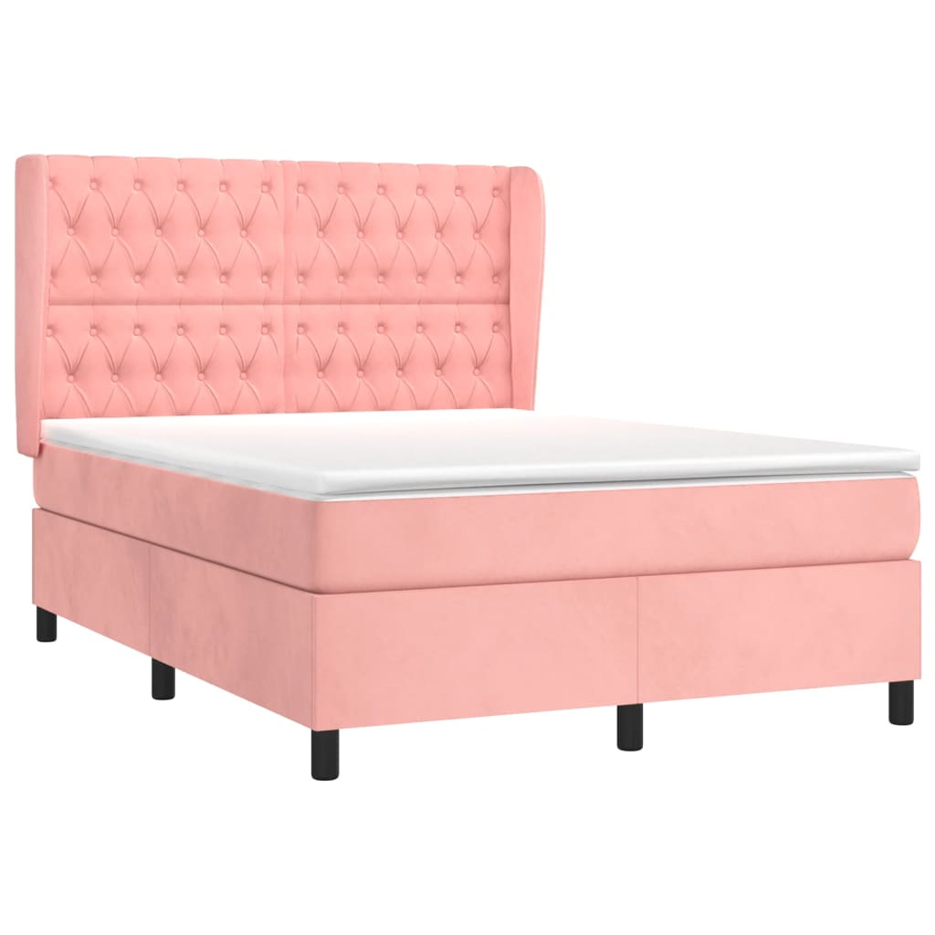 Sommier à lattes de lit avec matelas Rose 140x190 cm Velours - XIOS