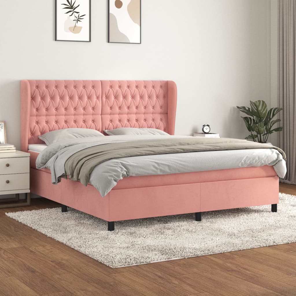 Sommier à lattes de lit avec matelas Rose 160x200 cm Velours - XIOS