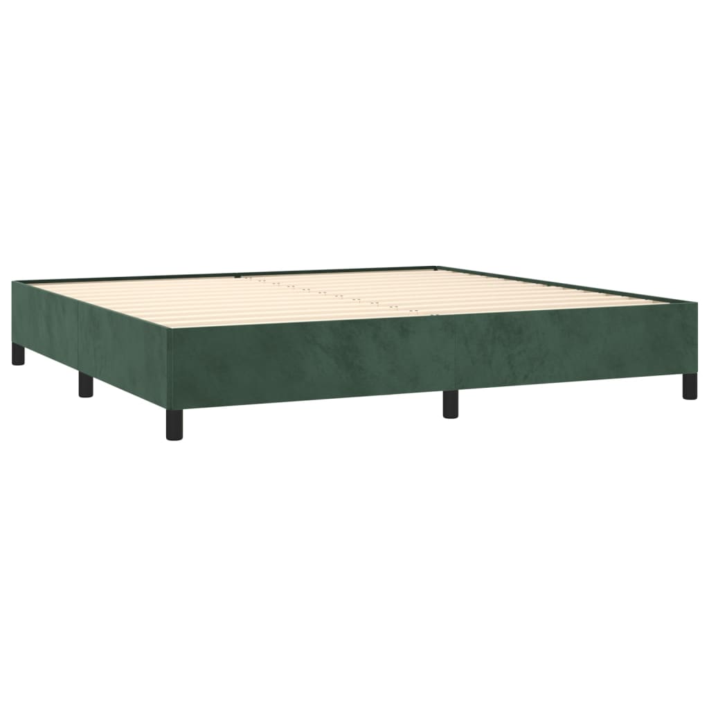 Sommier à lattes de lit et matelas Vert foncé 200x200cm Velours - XIOS