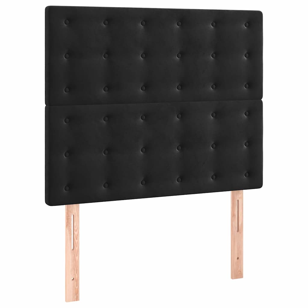 Sommier à lattes de lit et matelas Noir 80x200 cm Velours - XIOS