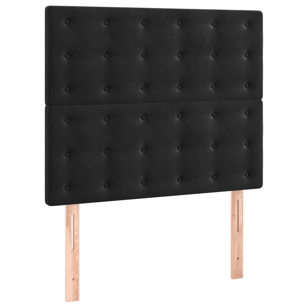 Sommier à lattes de lit et matelas Noir 80x200 cm Velours - XIOS