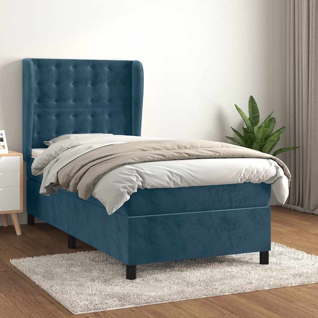 Sommier à lattes de lit et matelas Bleu foncé 80x200 cm Velours - XIOS