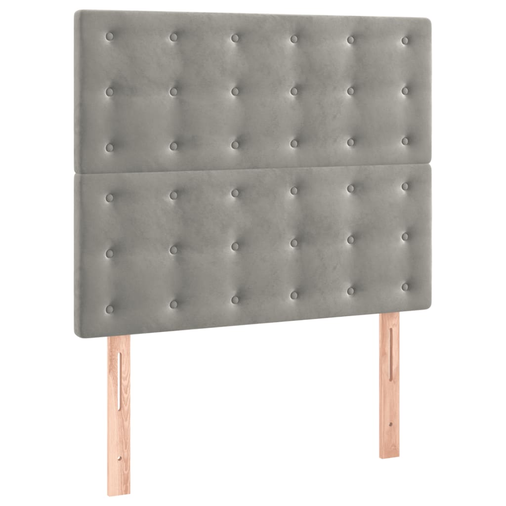Sommier à lattes de lit et matelas Gris clair 90x200 cm Velours - XIOS