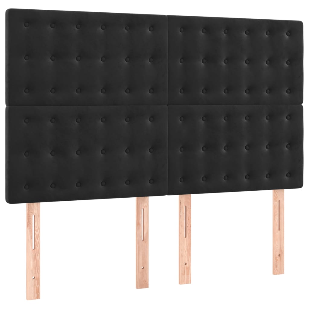 Sommier à lattes de lit avec matelas Noir 140x190 cm Velours - XIOS
