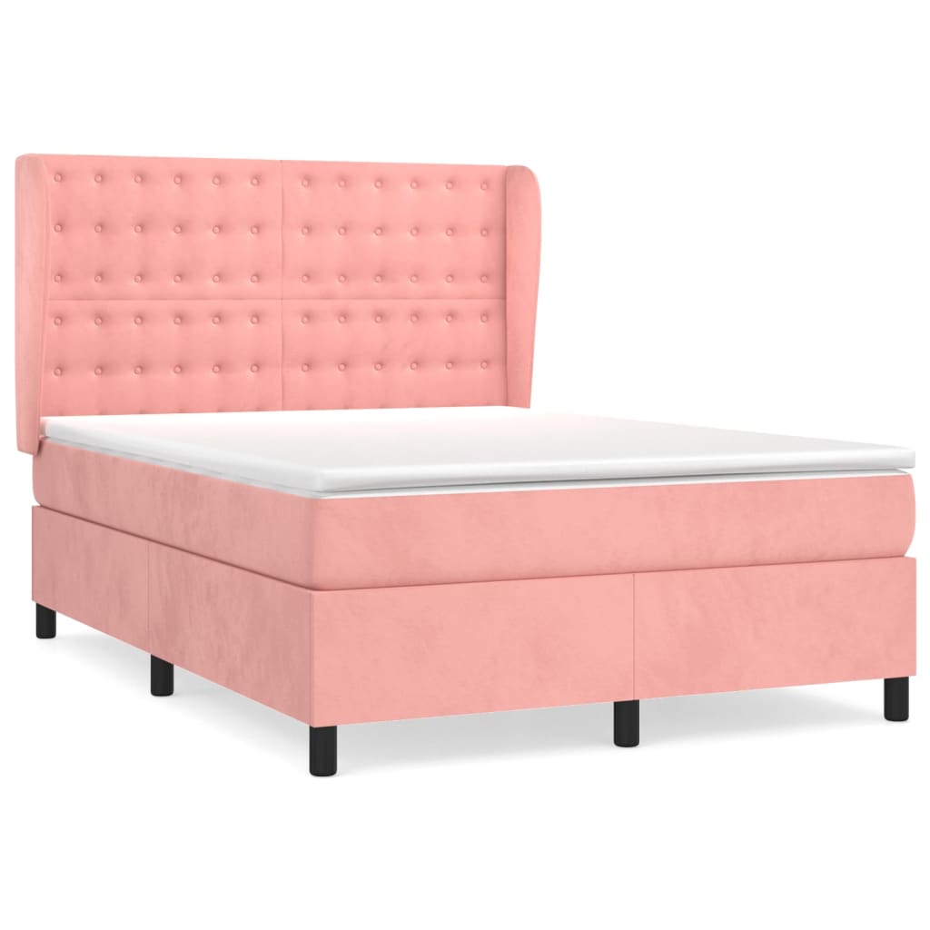 Sommier à lattes de lit avec matelas Rose 140x190 cm Velours - XIOS