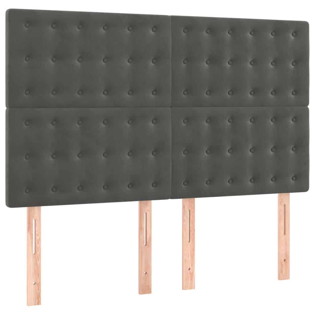 Sommier à lattes de lit et matelas Gris foncé 140x200cm Velours - XIOS