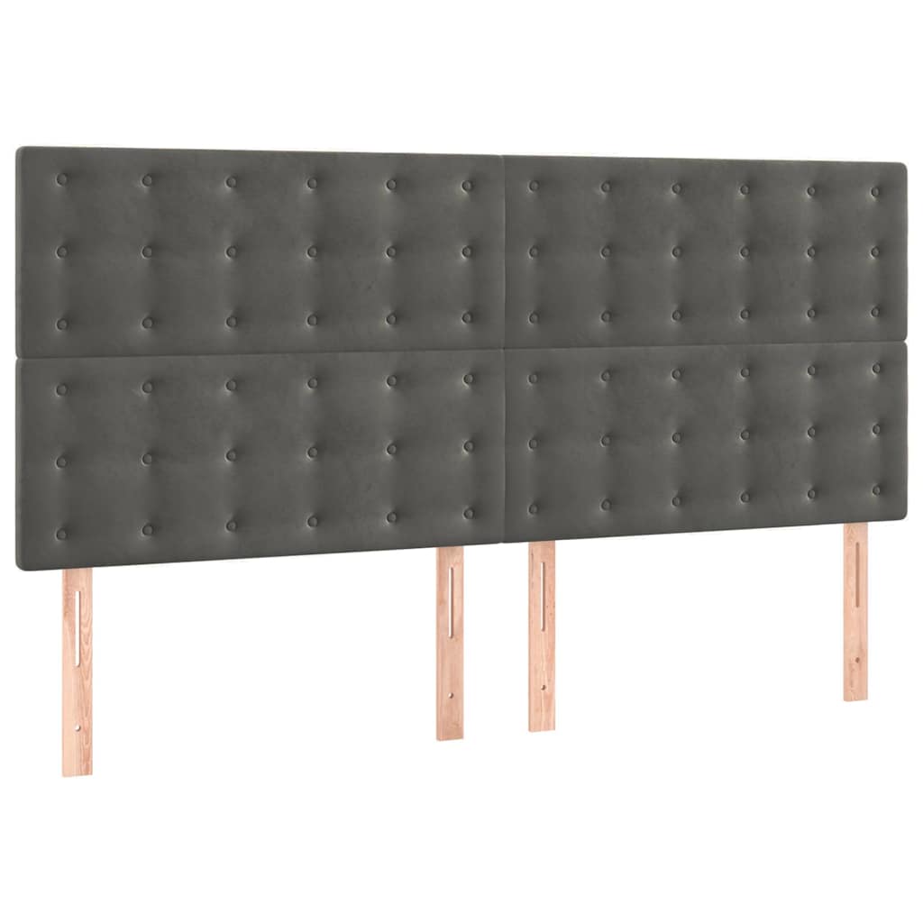 Sommier à lattes de lit et matelas Gris foncé 160x200cm Velours