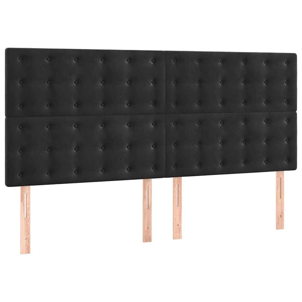 Sommier à lattes de lit avec matelas Noir 180x200 cm Velours