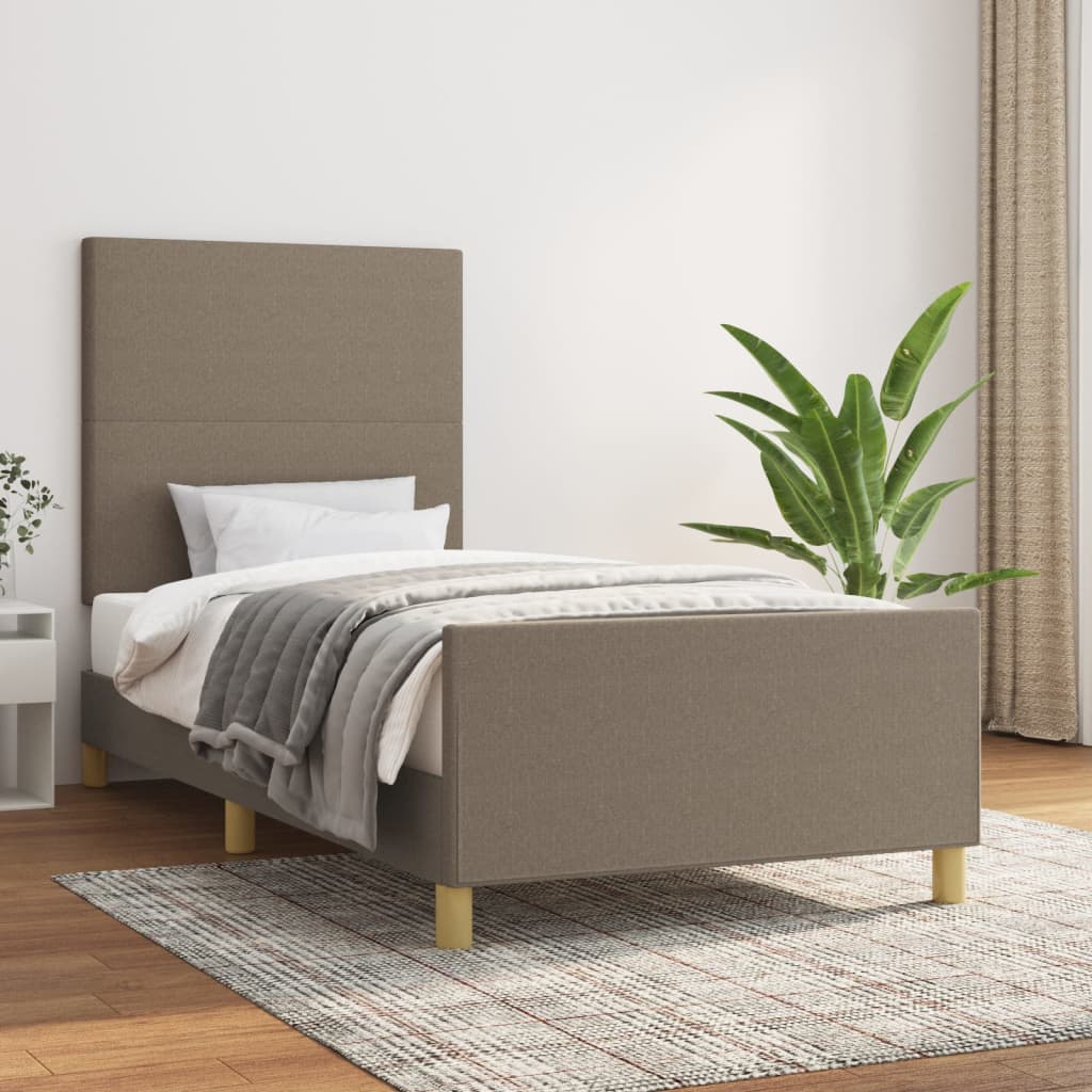 Cadre de lit sans matelas taupe 80x200 cm tissu - XIOS