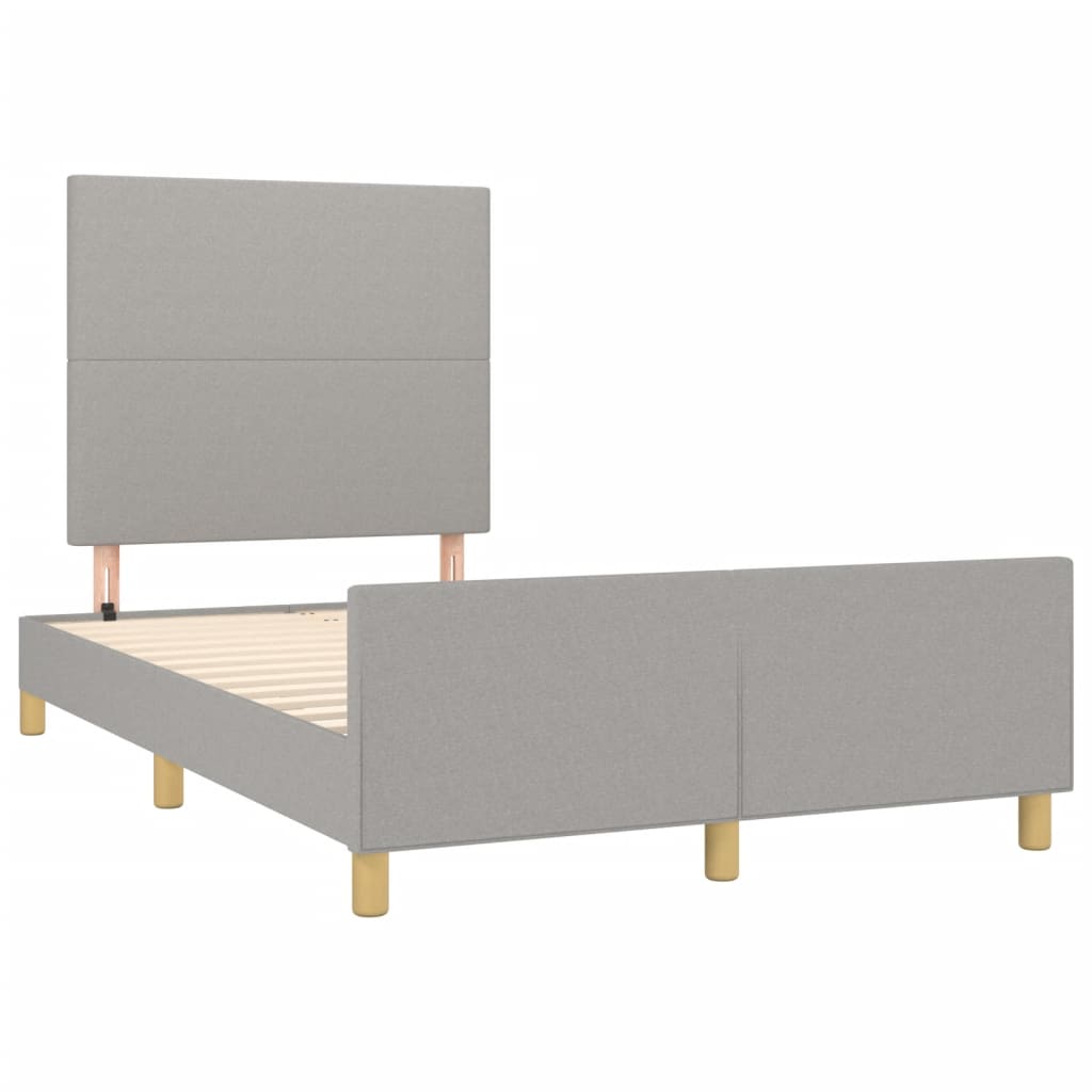 Cadre de lit sans matelas gris clair 120x200 cm tissu - XIOS