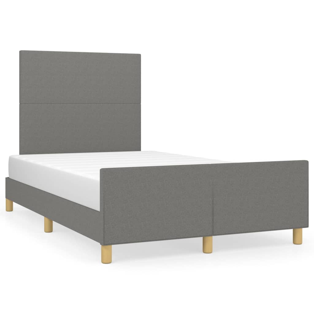 Cadre de lit sans matelas gris foncé 120x200 cm tissu - XIOS