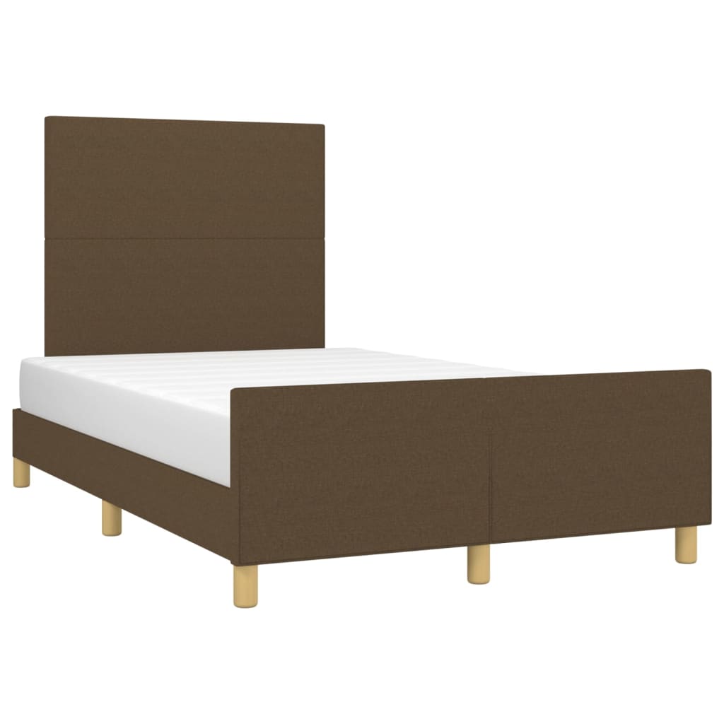 Cadre de lit sans matelas marron foncé 120x200 cm tissu - XIOS