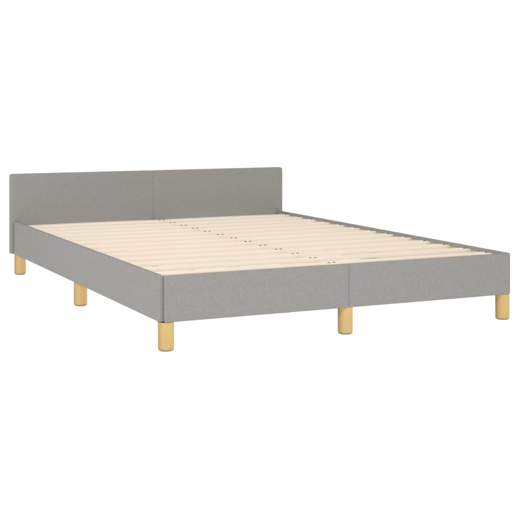 Cadre de lit sans matelas gris clair 140x190 cm tissu - XIOS