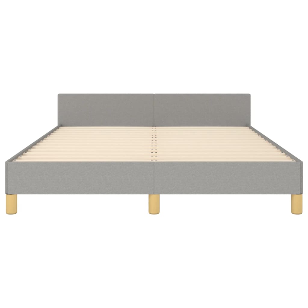 Cadre de lit sans matelas gris clair 140x190 cm tissu - XIOS
