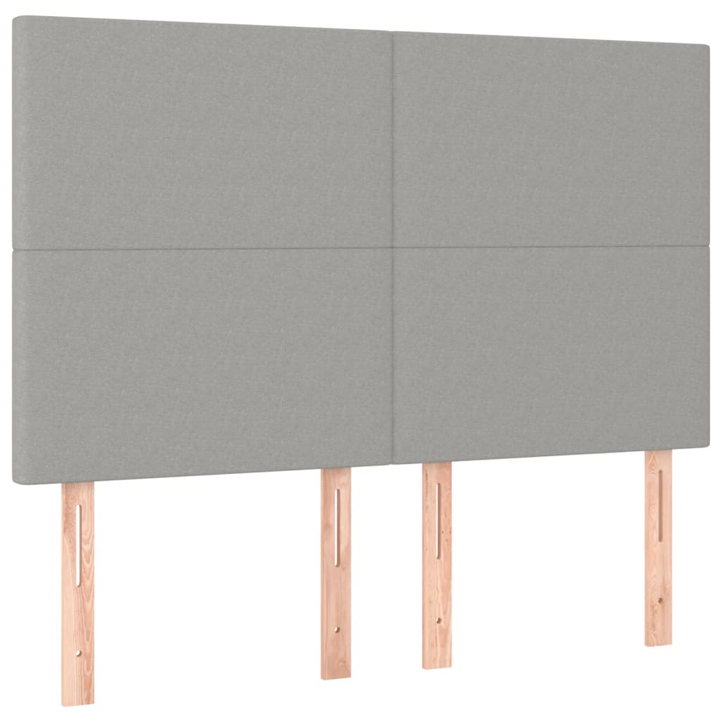 Cadre de lit sans matelas gris clair 140x190 cm tissu - XIOS