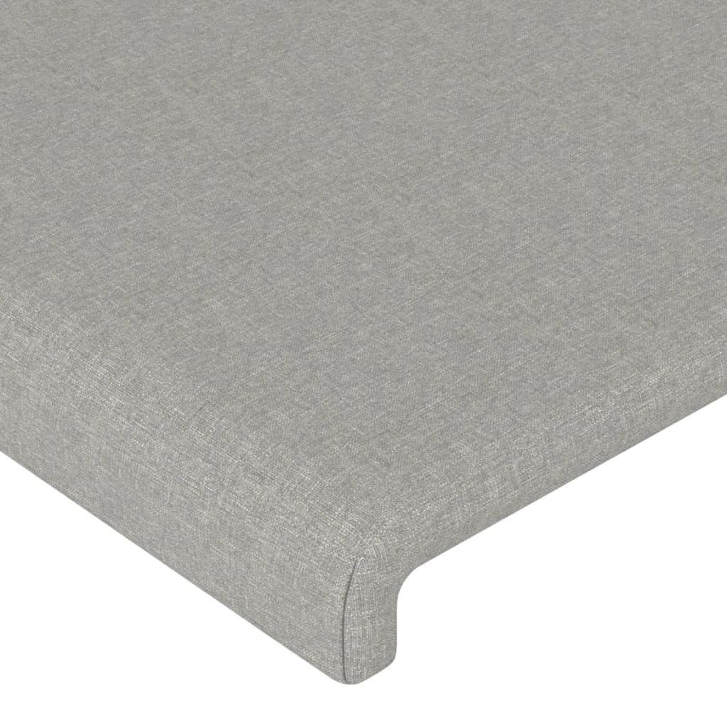 Cadre de lit sans matelas gris clair 140x190 cm tissu - XIOS