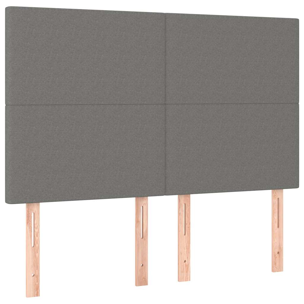 Cadre de lit sans matelas gris foncé 140x190 cm tissu - XIOS