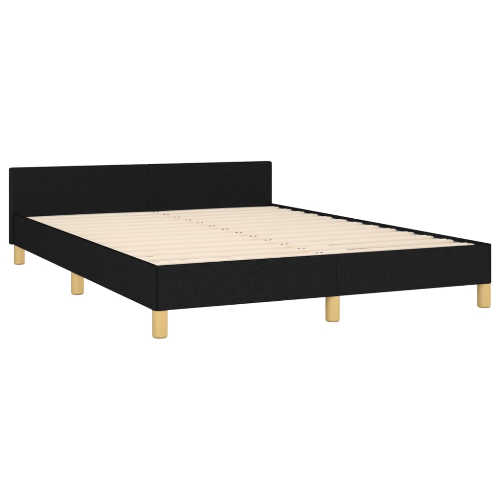 Cadre de lit sans matelas noir 140x190 cm tissu - XIOS