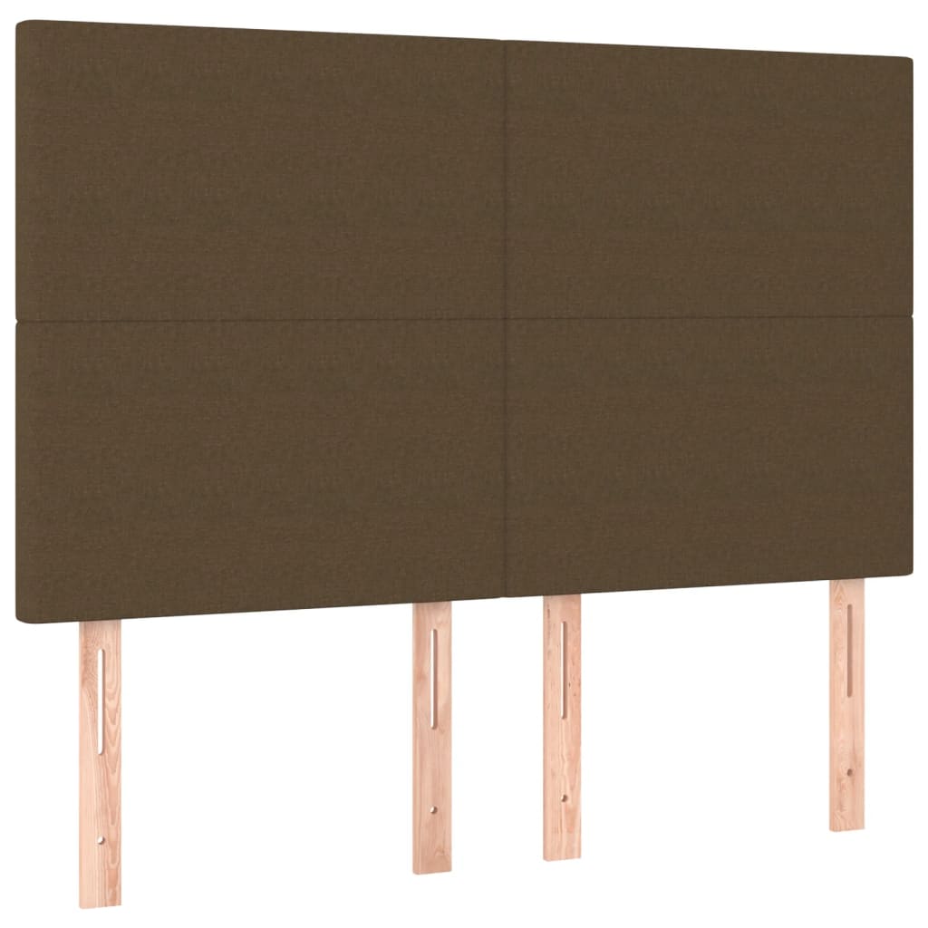 Cadre de lit sans matelas marron foncé 140x190 cm tissu - XIOS