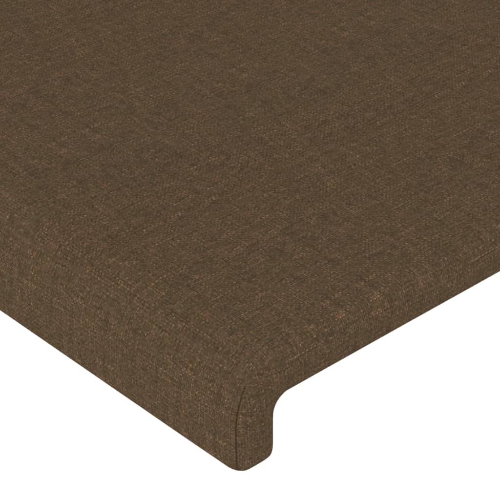 Cadre de lit sans matelas marron foncé 140x190 cm tissu - XIOS