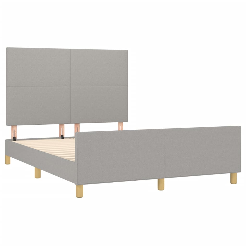 Cadre de lit sans matelas gris clair 140x200 cm tissu - XIOS