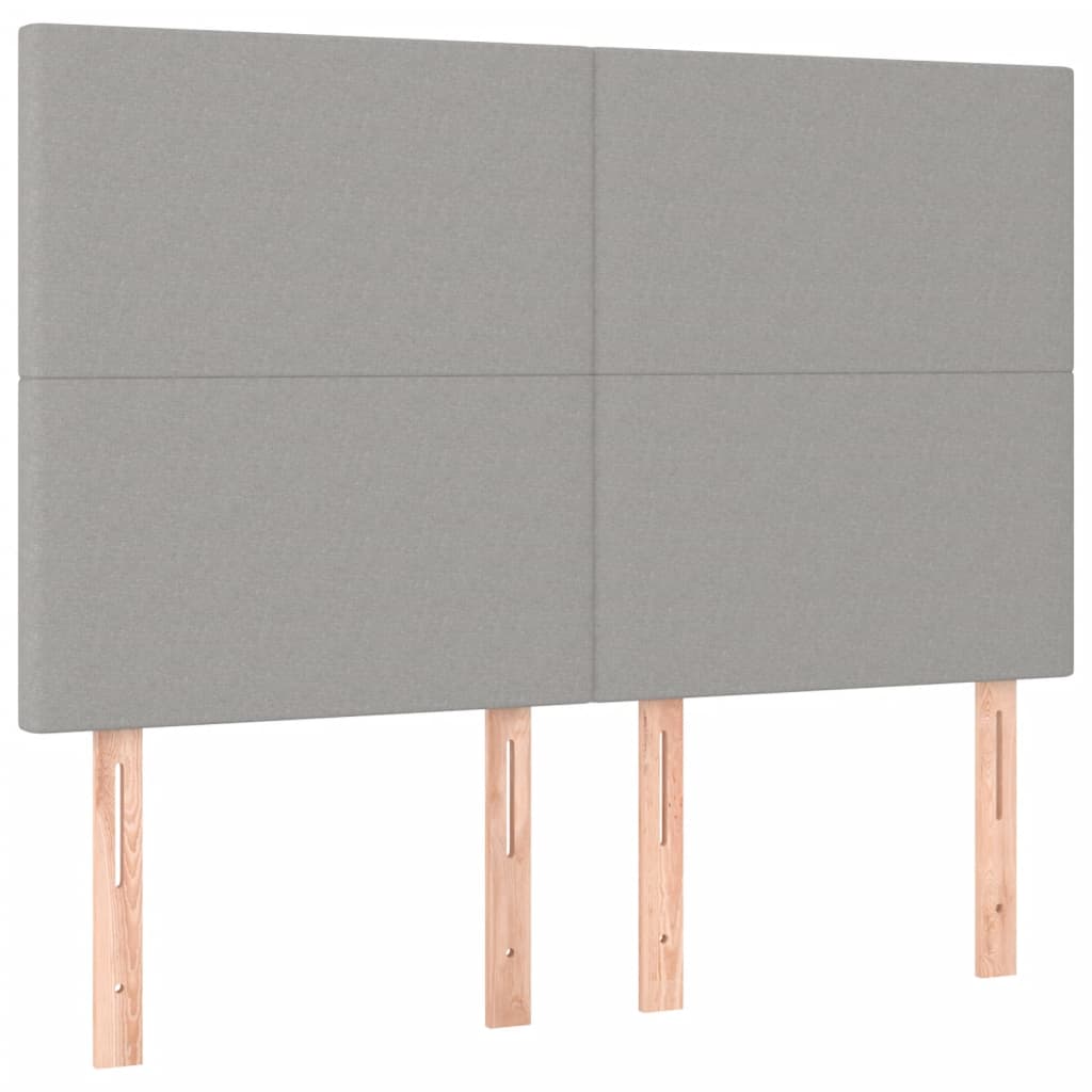 Cadre de lit sans matelas gris clair 140x200 cm tissu - XIOS